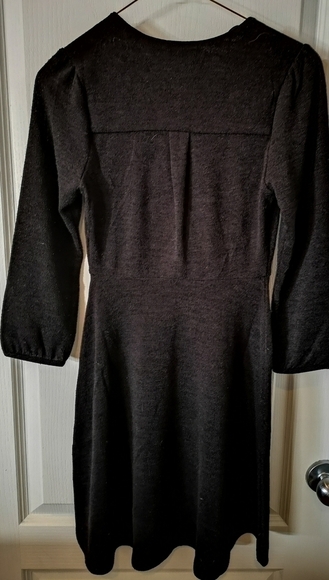 𝅺MONTEAU Black Cross-Over Front Knit Dress XS New - Picture 3 of 5